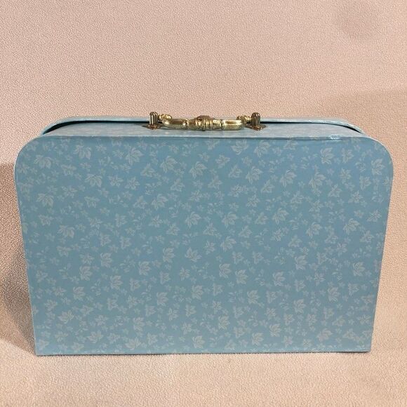 Vintage Shabby Chic "La Mode Parisien" Decor Storage Suitcase Paper Cottagecore - Picture 6 of 11